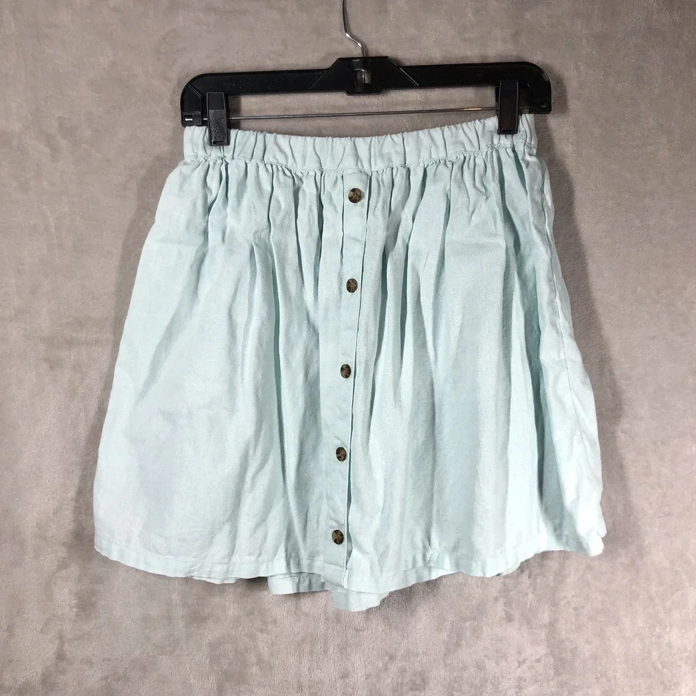 Gap Kids Linen Button Front Skirt Size 14/16 Sea foam Green Spring Party Beach
